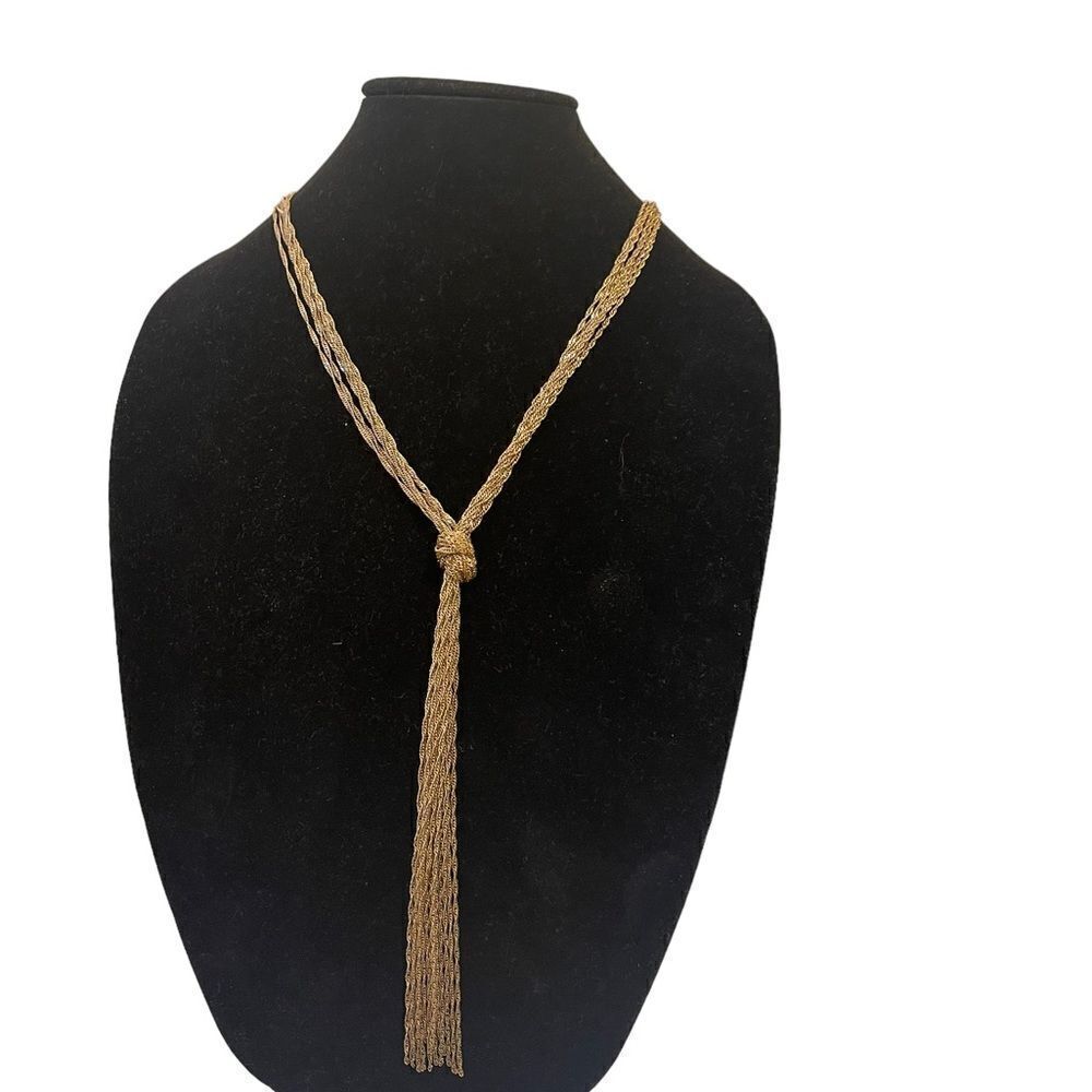 Gold-tone Multi-strand Statement Necklace - Picture 1 of 12
